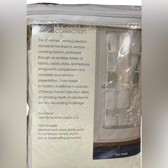 JCPenny Home Collection Door Panel Cool White Set Of 2 Panels Lisette 60x69 NWT - Picture 4 of 5